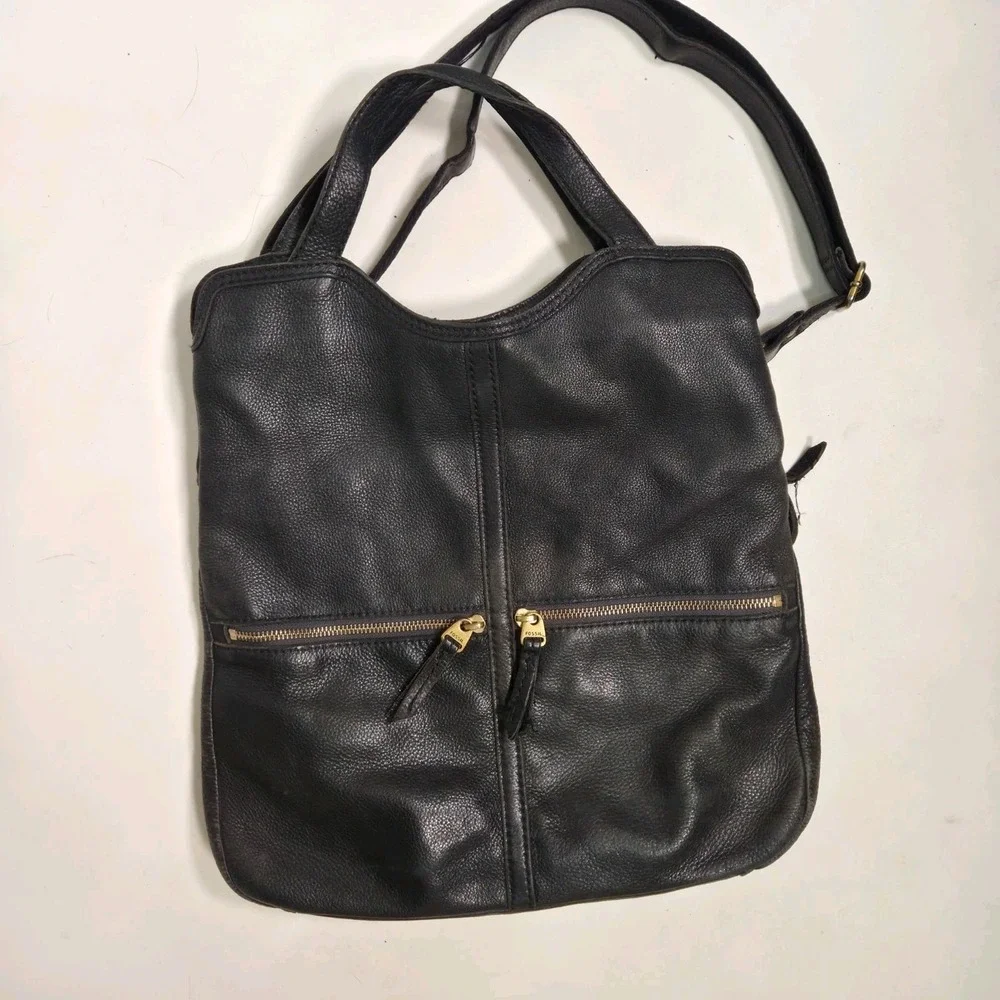 Fossil black leather
